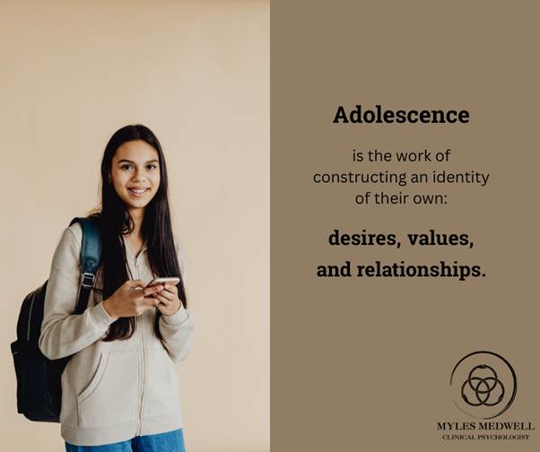 Adolescence is the child's work of constructing an identity of their own their own desires, values and relationship Myles Medwell Child and Adolescence Clinical Psychologist Richmond Melbourne 
